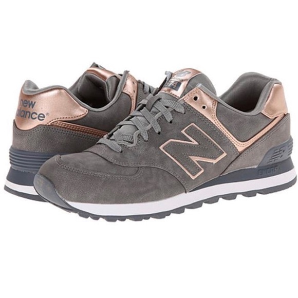 new balance women's 574 rose gold casual sneakers from finish line